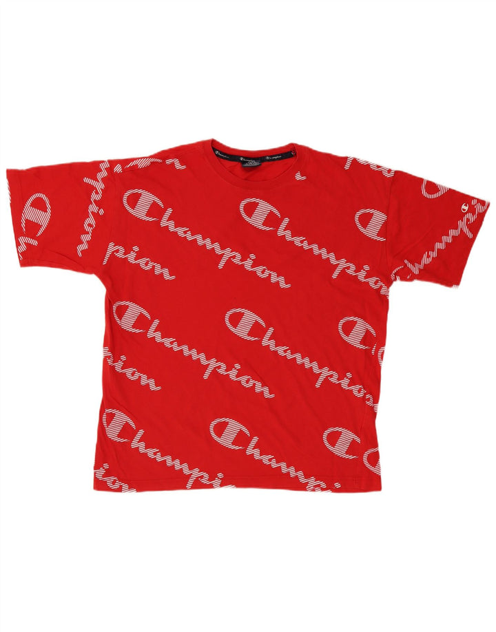 CHAMPION T-Shirt Graphique Homme Grand Rouge Coton
