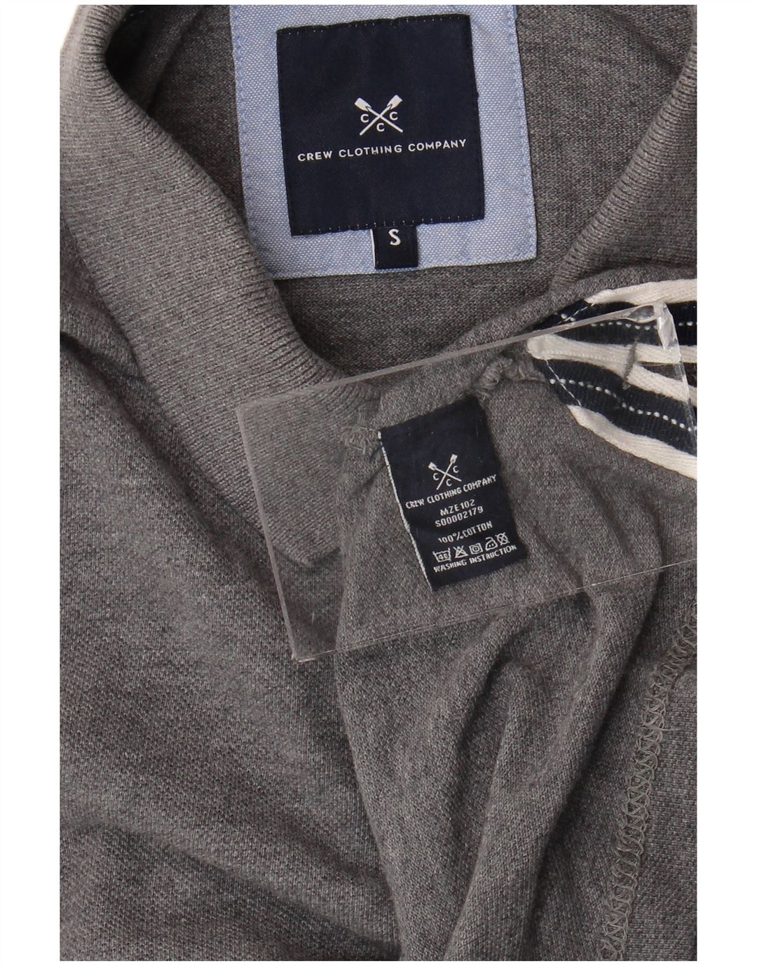 Crew Clothing Polo Homme Petit Gris Coton