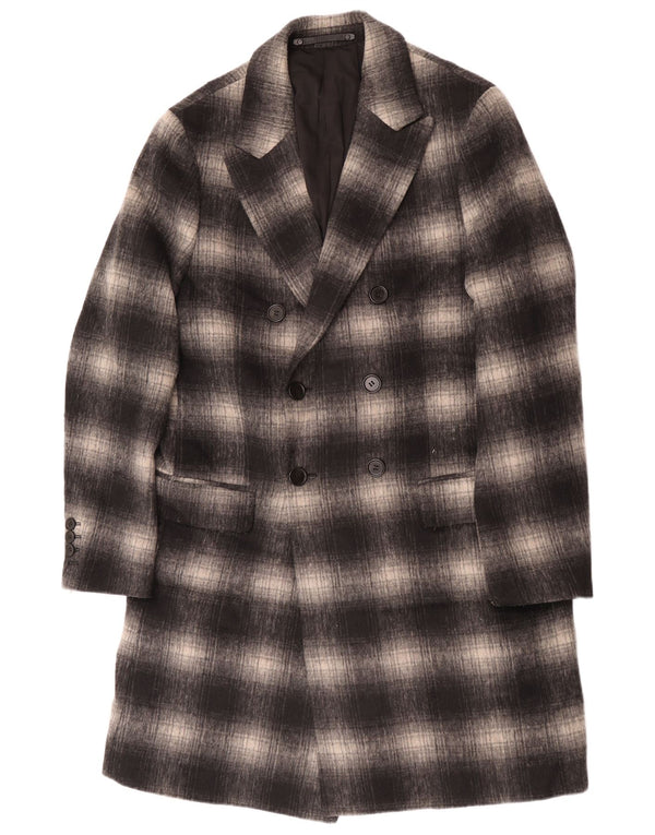 All Saints Manteau géométrique pour hommes UK 40 Grand Gris Plaid Classique