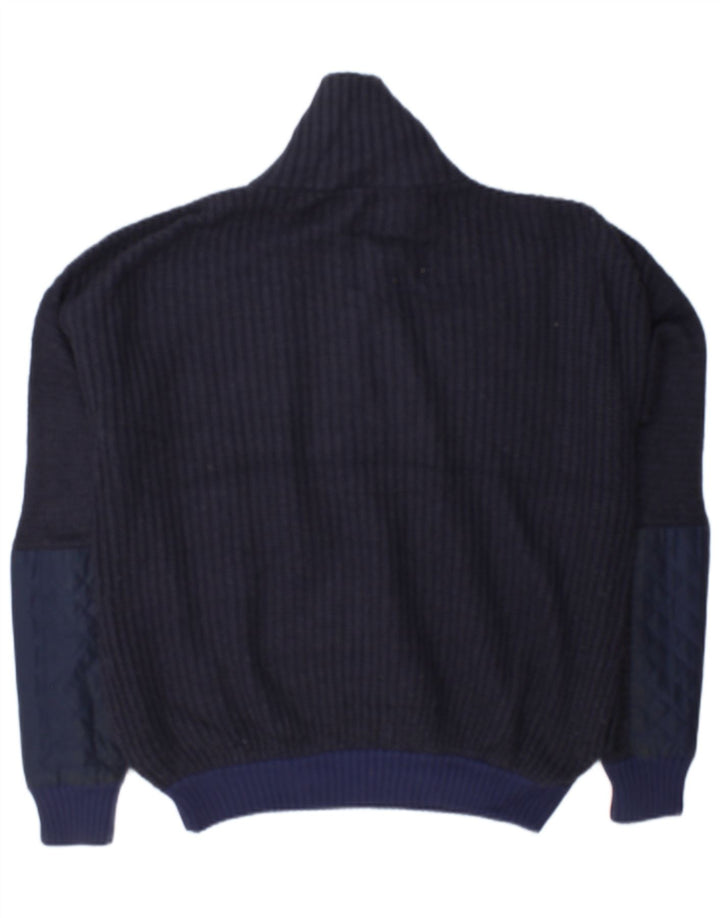 Topshop Pull surdimensionné à col zippé pour femme UK 12 Bleu marine moyen