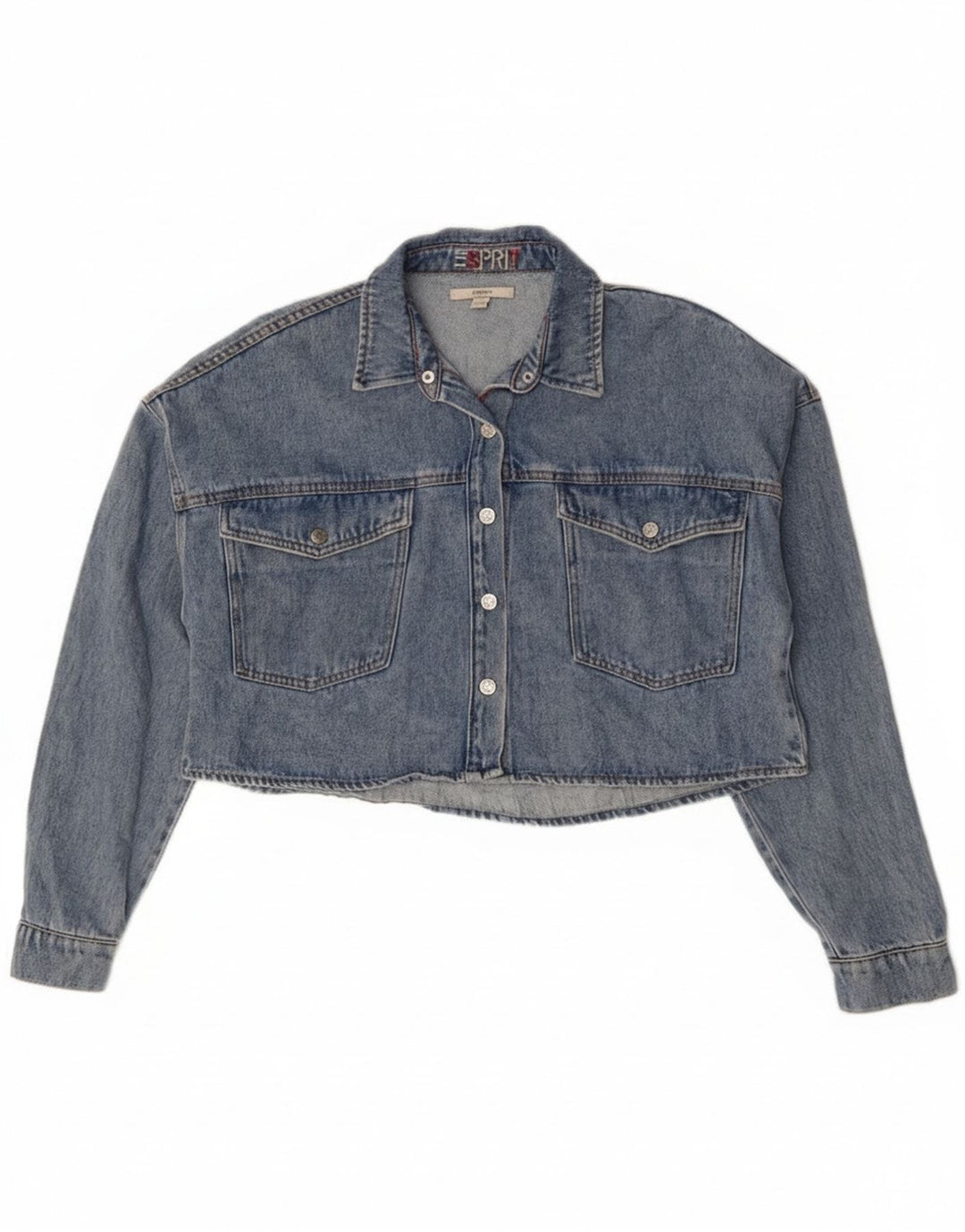 Esprit Veste en jean surdimensionnée pour femme UK 10 Petit coton bleu