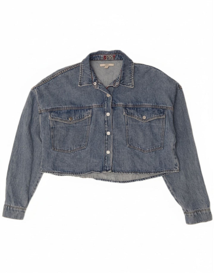 Esprit Veste en jean surdimensionnée pour femme UK 10 Petit coton bleu