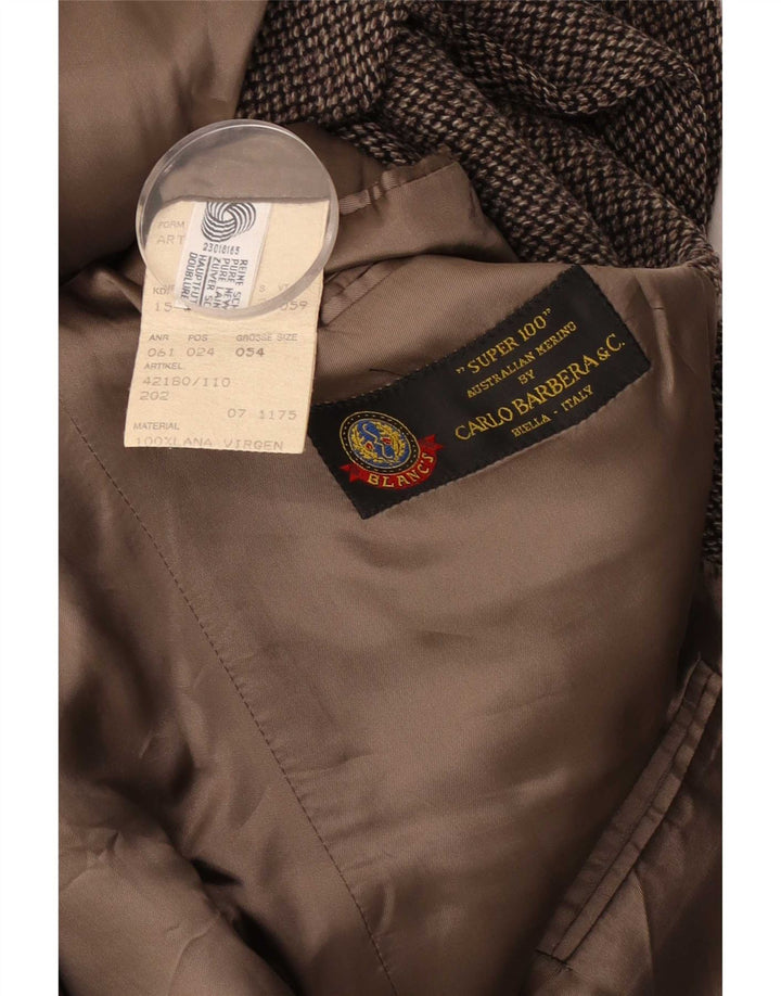 Carlo Barbera Veste blazer à 3 boutons pour homme IT 54 2XL Marron pied-de-poule