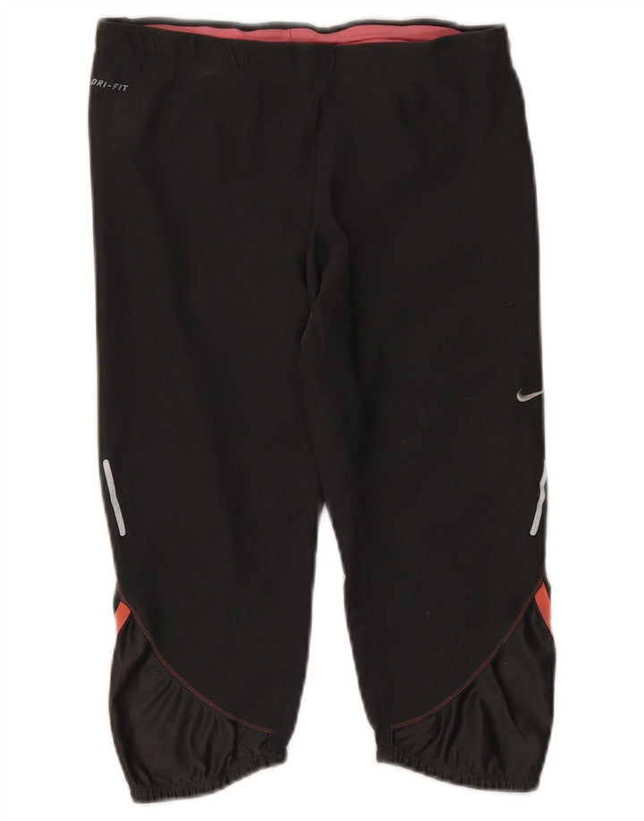 Pantalon de survêtement Nike Dri Fit Capri pour femme UK 14 Noir moyen Polyester