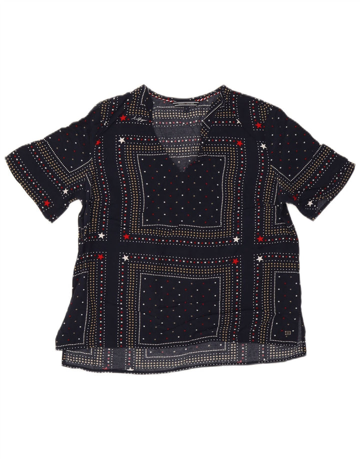 Tommy Hilfiger Chemisier Femme US 6 Medium Navy Blue Spotted