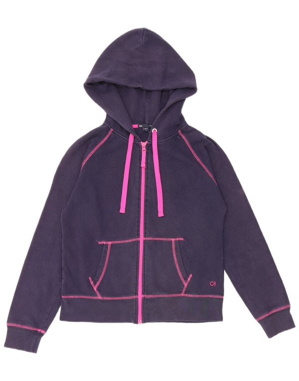 Gap Pull à capuche zippé pour femme UK 14 Bleu marine moyen Coton