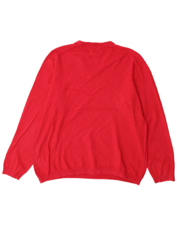 Adidas Pull surdimensionné à col en V pour femme UK 18 XL Coton rose