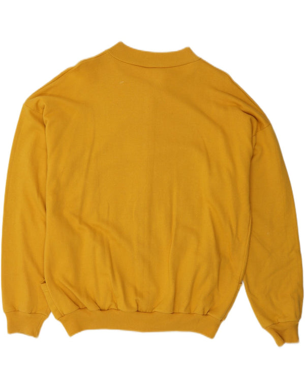 vintage Femmes Surdimensionné Survêtement Top Veste UK 14 Jaune Moyen