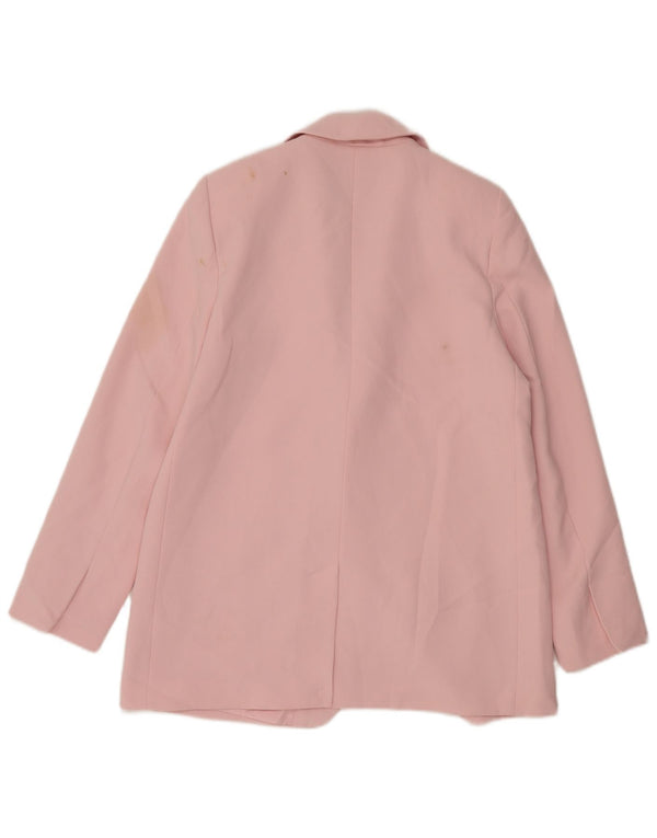 Zara Veste Blazer 2 Boutons Femme UK 14 Rose Moyen Polyester