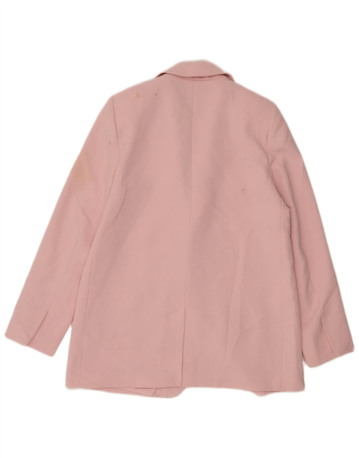 Zara Veste Blazer 2 Boutons Femme UK 14 Rose Moyen Polyester