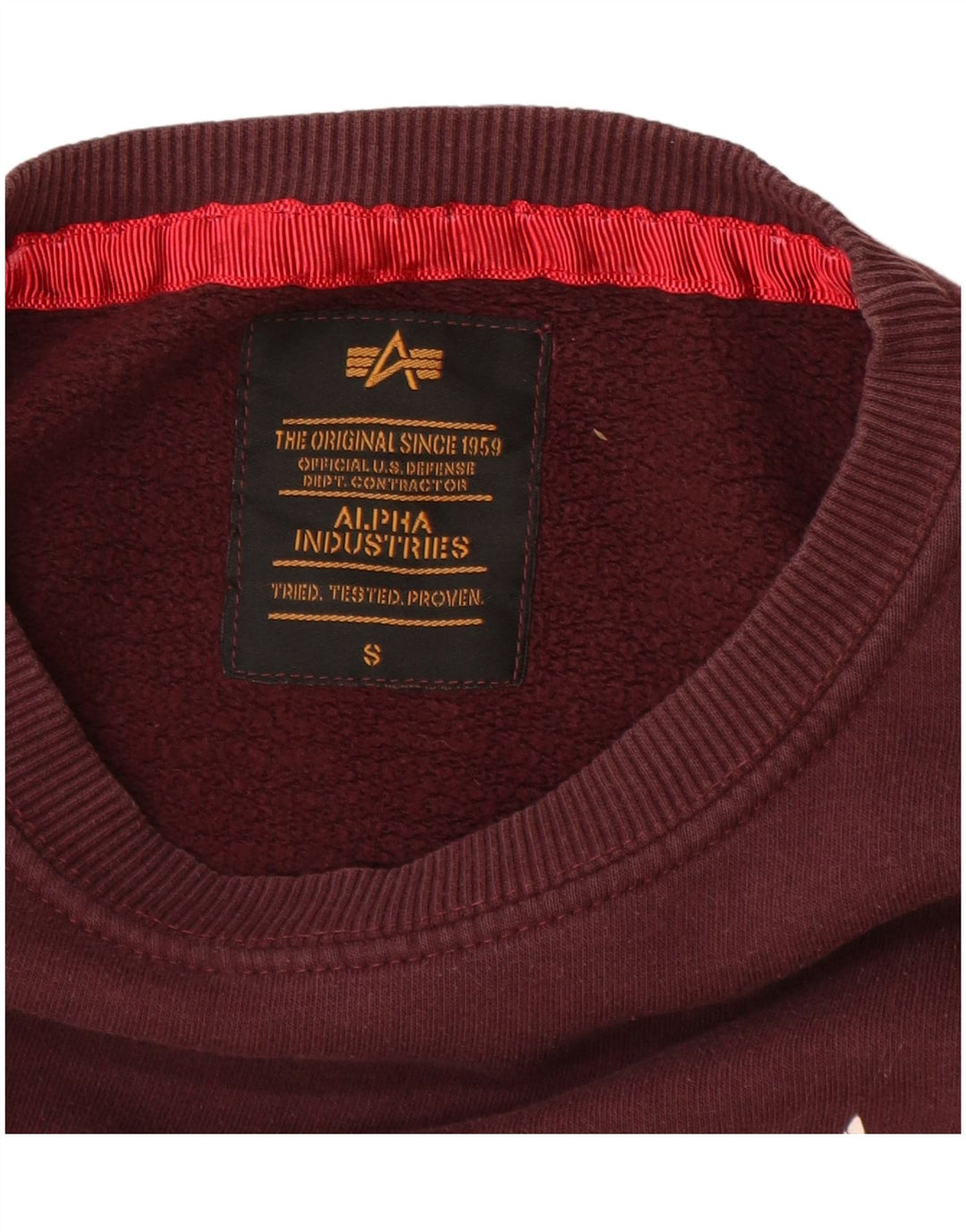 ALPHA INDUSTRIES Sweat-shirt pour homme en coton bordeaux petit