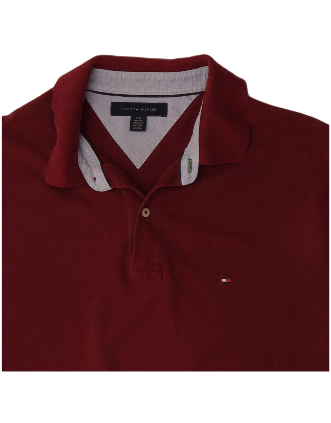 TOMMY HILFIGER Polo Homme Large Bordeaux Coton