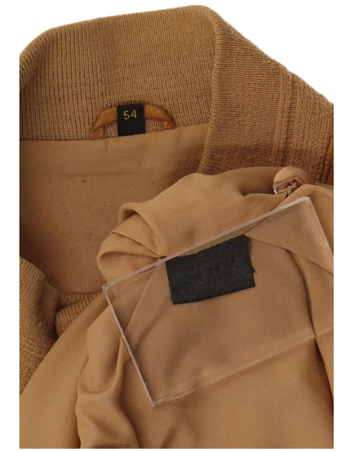 Veste Bomber En Daim Vintage Homme IT 54 2XL Cuir Beige