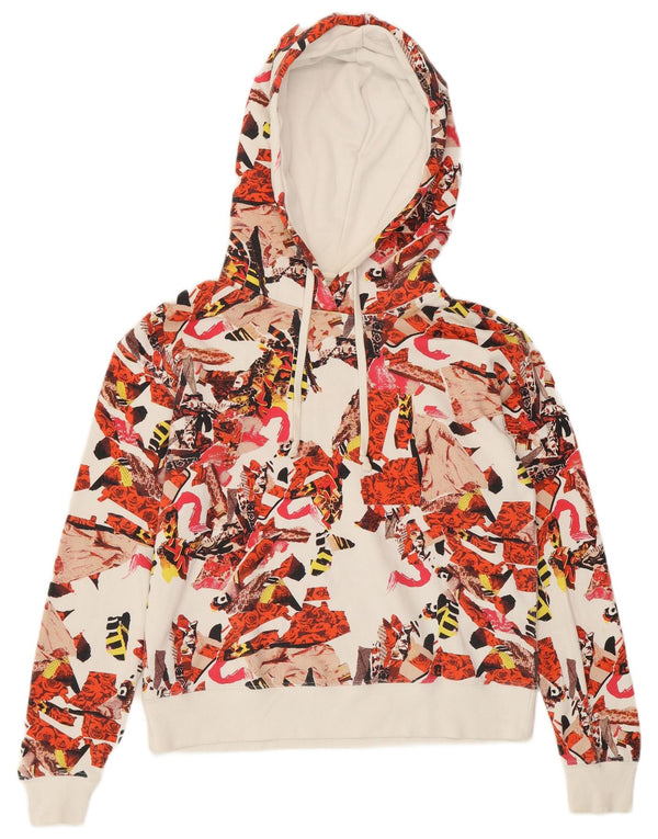 CONVERSE Pull à capuche à motif abstrait pour femme UK 10 Small Multicolore