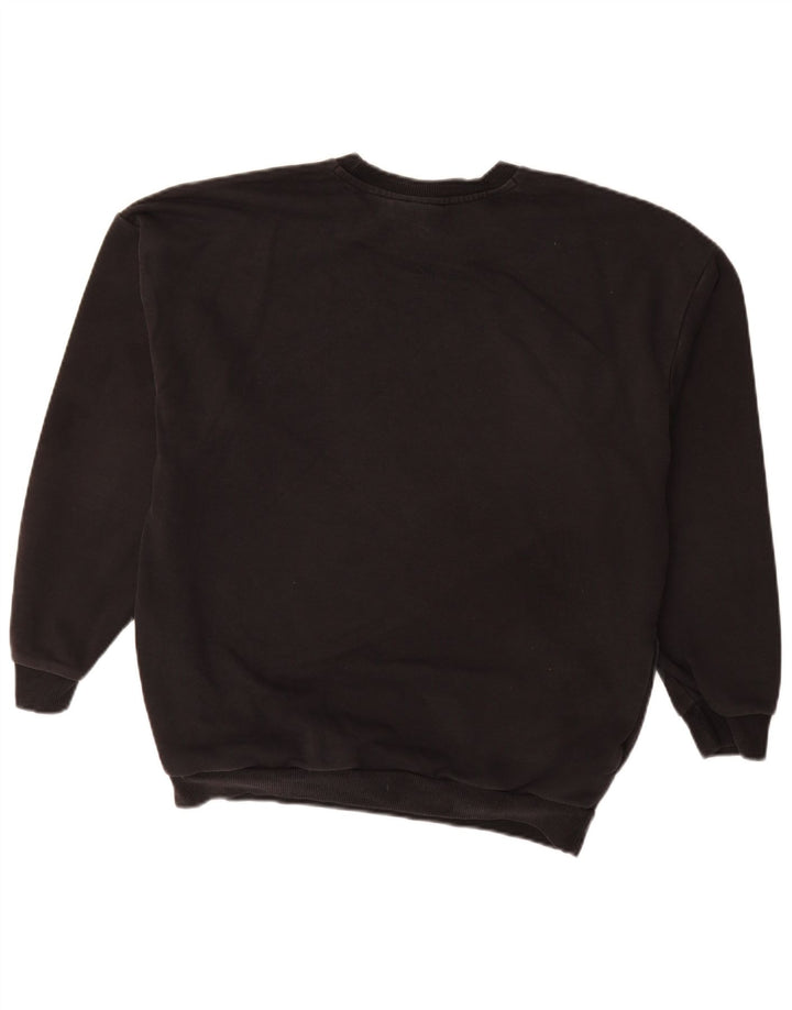 ADIDAS Sweat-shirt graphique pour femme UK 14 Grand coton noir