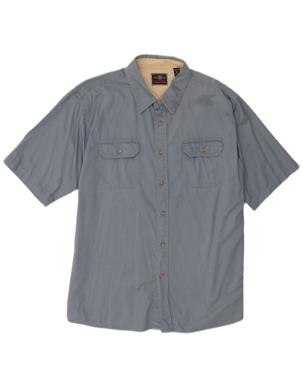 Wrangler Mens Short Sleeve Shirt XL Blue Cotton