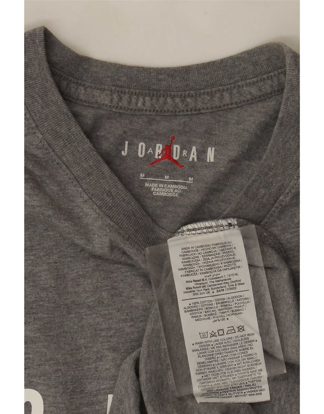 Jordan T-shirt graphique pour homme en coton moucheté gris moyen
