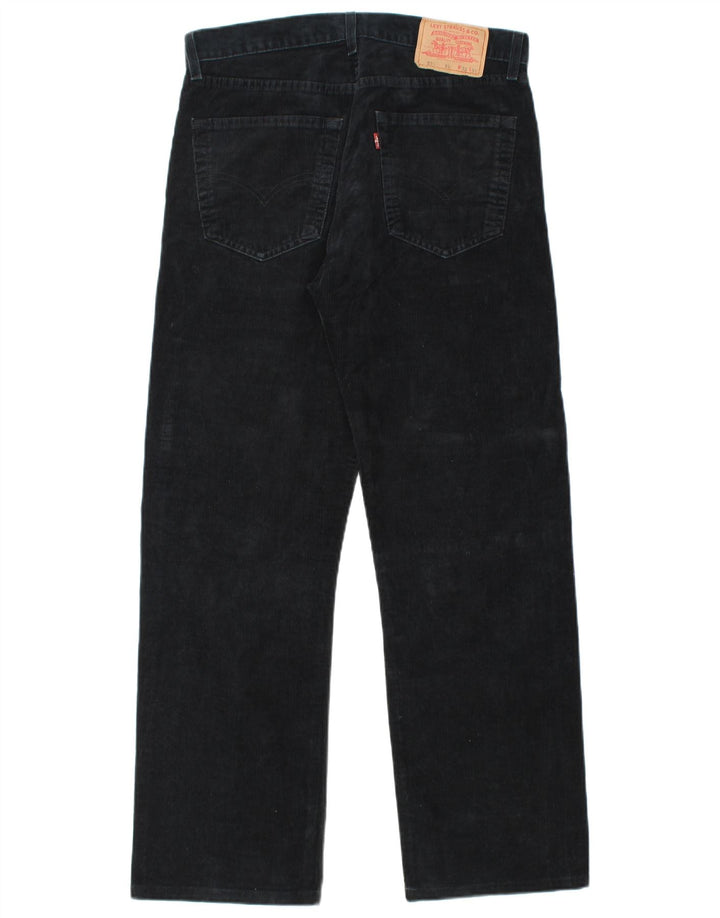 LEVI'S Pantalon Droit 551 Velours Côtelé Homme W33 L30 Noir Coton