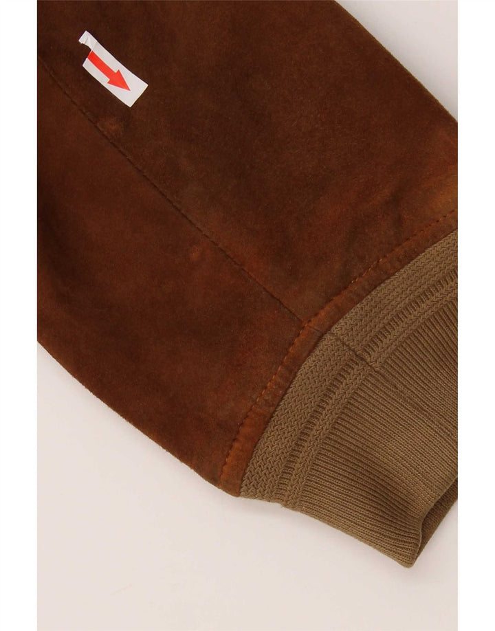Project Classico Veste Bomber en Daim pour Homme UK 42 XL Cuir Marron
