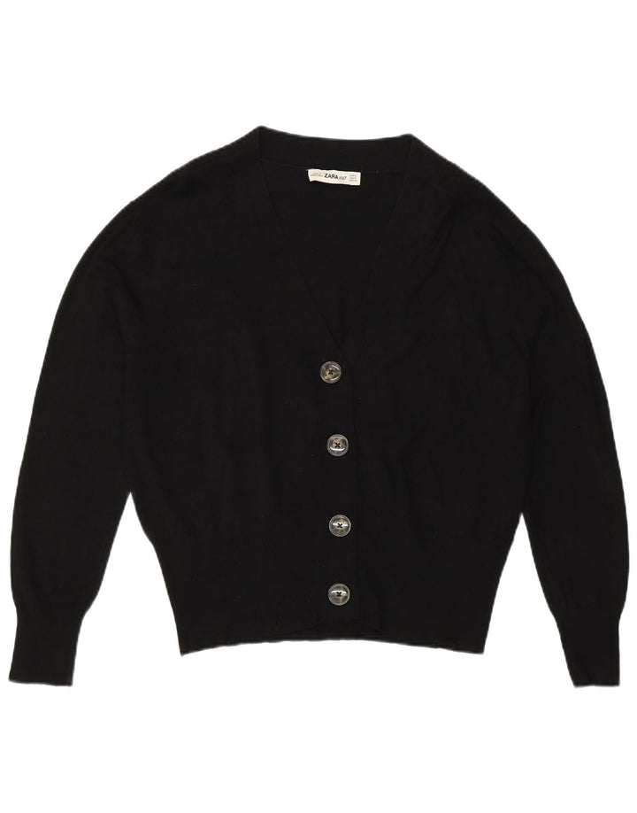 Zara Cardigan Femme Pull UK 14 Medium Noir Viscose