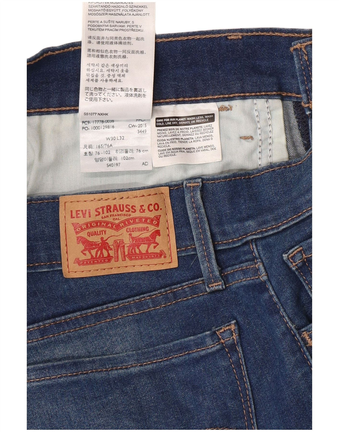 LEVI'S Jean Super Skinny 710 Femme W30 L32 Bleu Coton