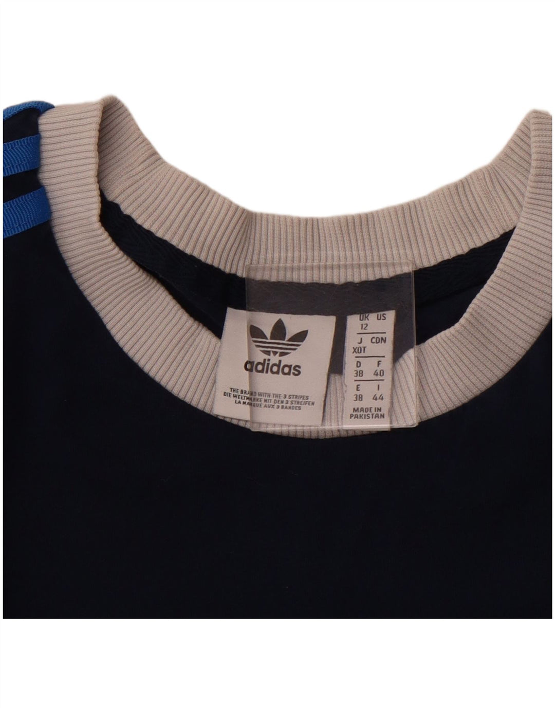 ADIDAS T-Shirt Femme UK 12 Bleu Marine Moyen