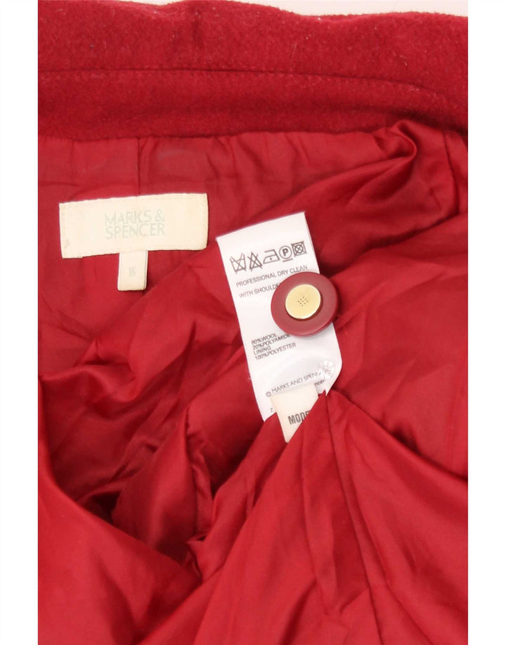 Marks & Spencer Manteau pour femme UK 16 Grande laine rouge