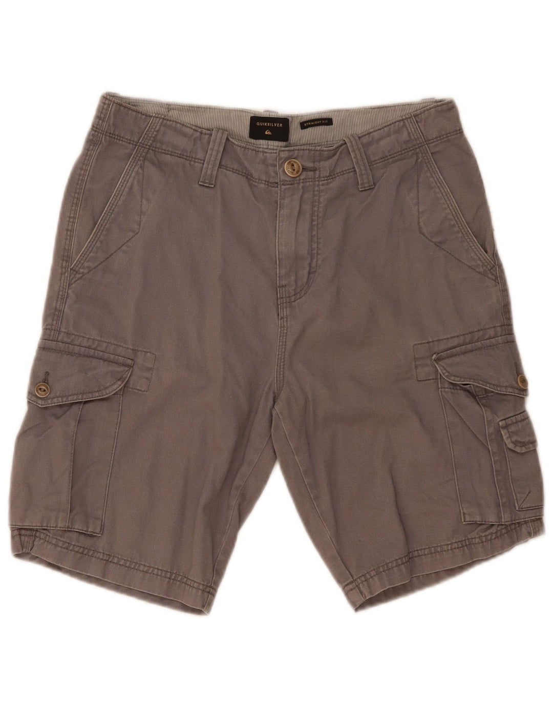 Quiksilver Short cargo homme coupe droite W30 coton gris moyen