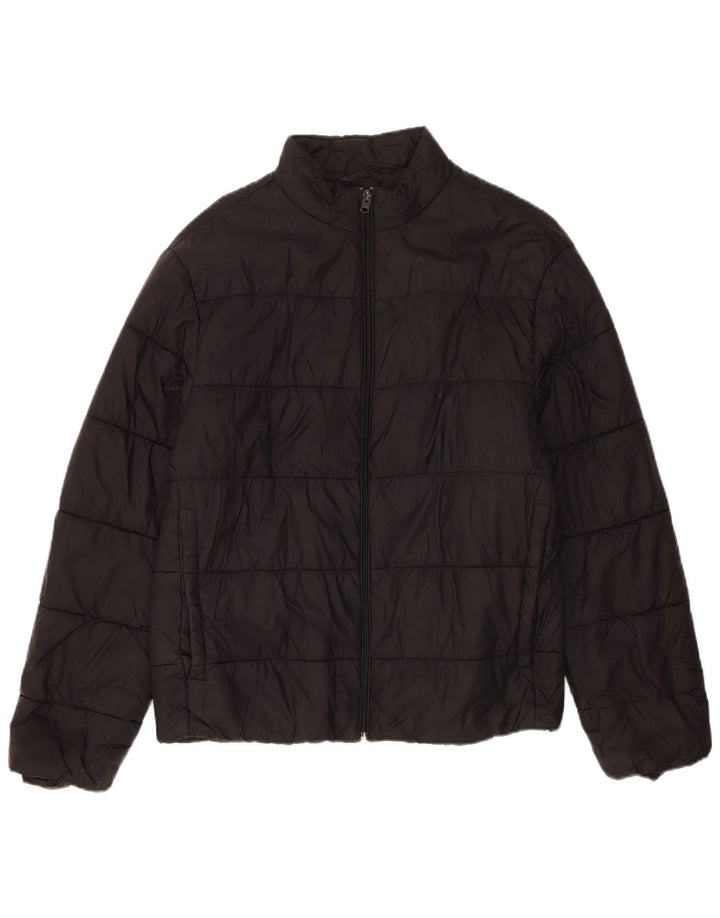 Zara Veste matelassée pour homme UK 40 Large Noir Nylon