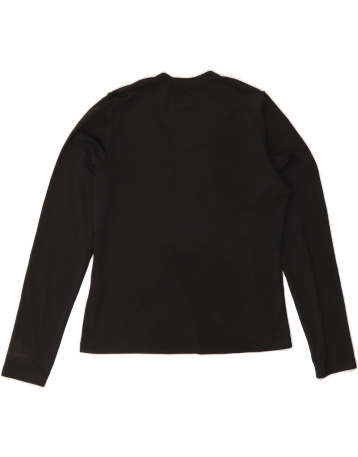 REEBOK Womens Crop Top Long Sleeve UK 10 Small  Black Polyester Vintage Reebok and Second-Hand Reebok from Messina Hembry 