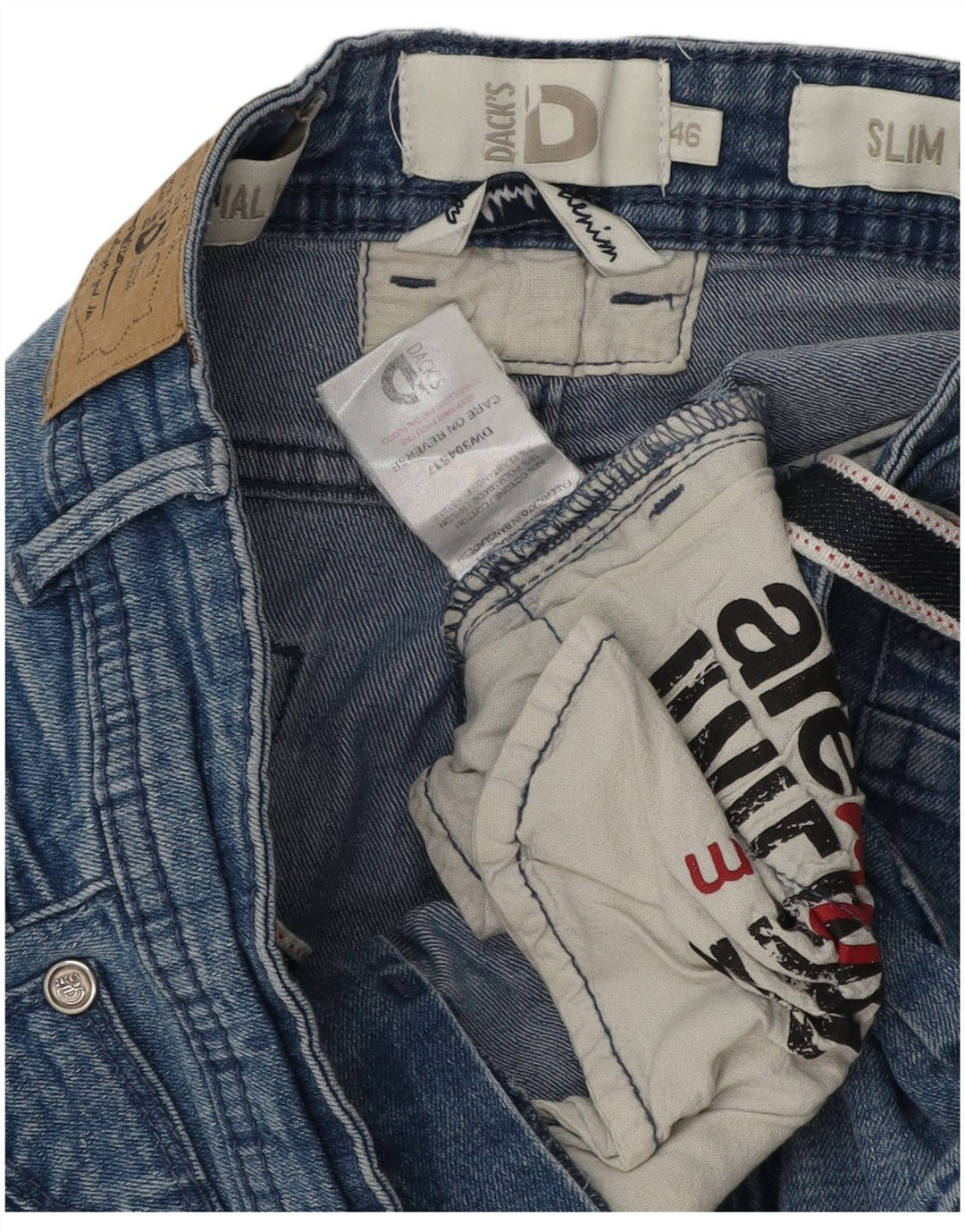 Dack's Short en jean coupe slim pour femme IT 46 Large W30 Bleu Coton
