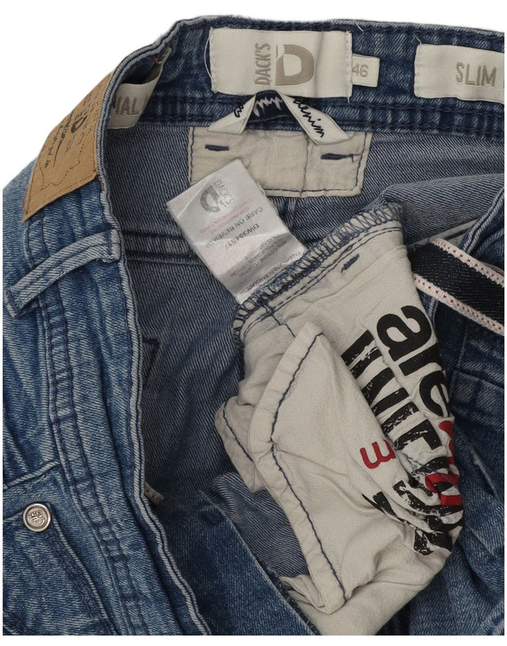 Dack's Short en jean coupe slim pour femme IT 46 Large W30 Bleu Coton
