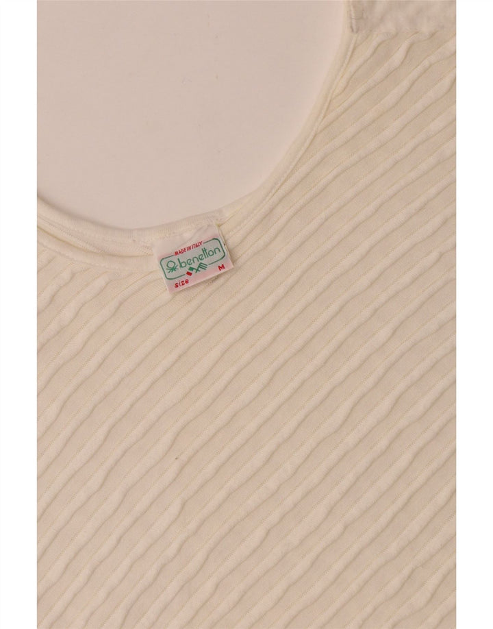 Benetton Chemisier asymétrique surdimensionné pour femme UK 44 en coton blanc moyen