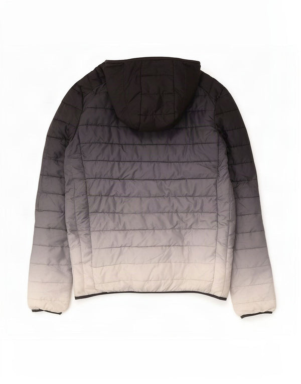 Ellesse Veste matelassée à capuche pour femme UK 14 Medium Navy Blue Colourblock