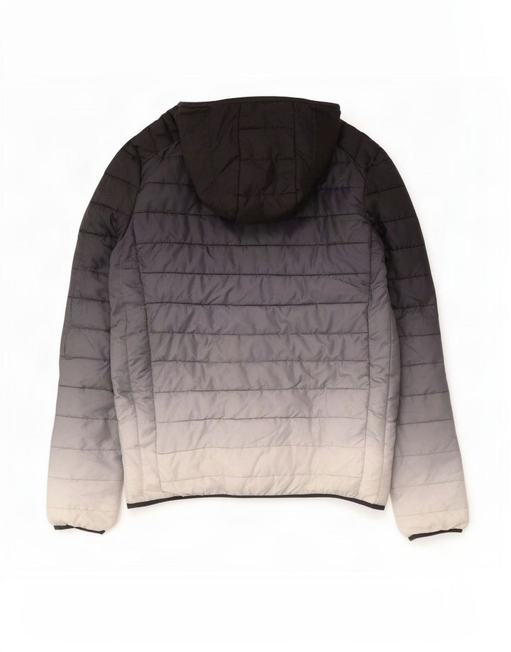 Ellesse Veste matelassée à capuche pour femme UK 14 Medium Navy Blue Colourblock
