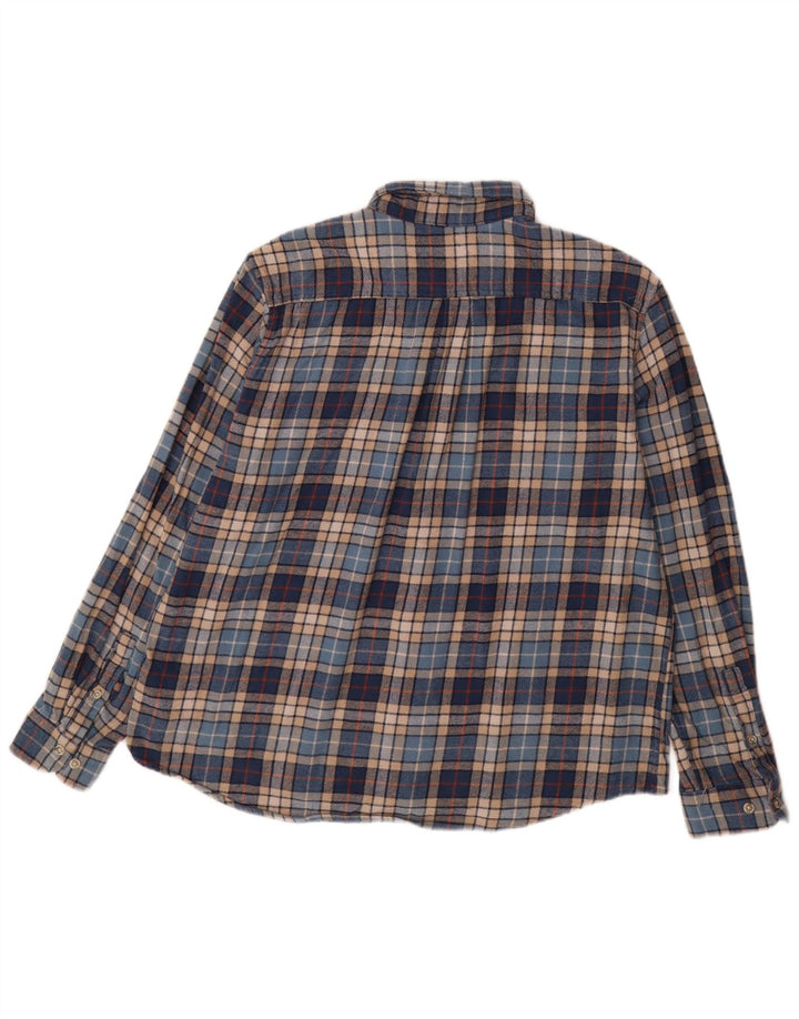 EDDIE BAUER Chemise en flanelle pour homme 2XL en coton à carreaux bleus