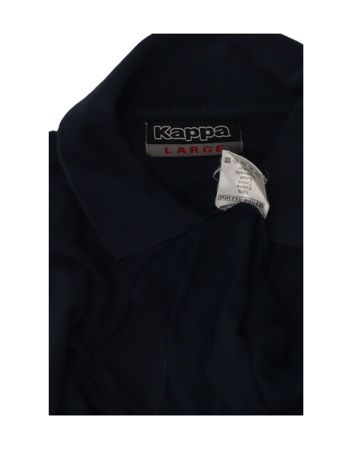 Kappa Polo Homme Large Bleu Marine Coton