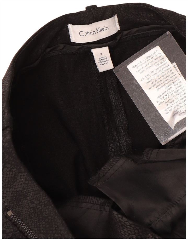 CALVIN KLEIN Pantalon décontracté pour femme US 4 Small W30 L27 Noir Imprimé Animal