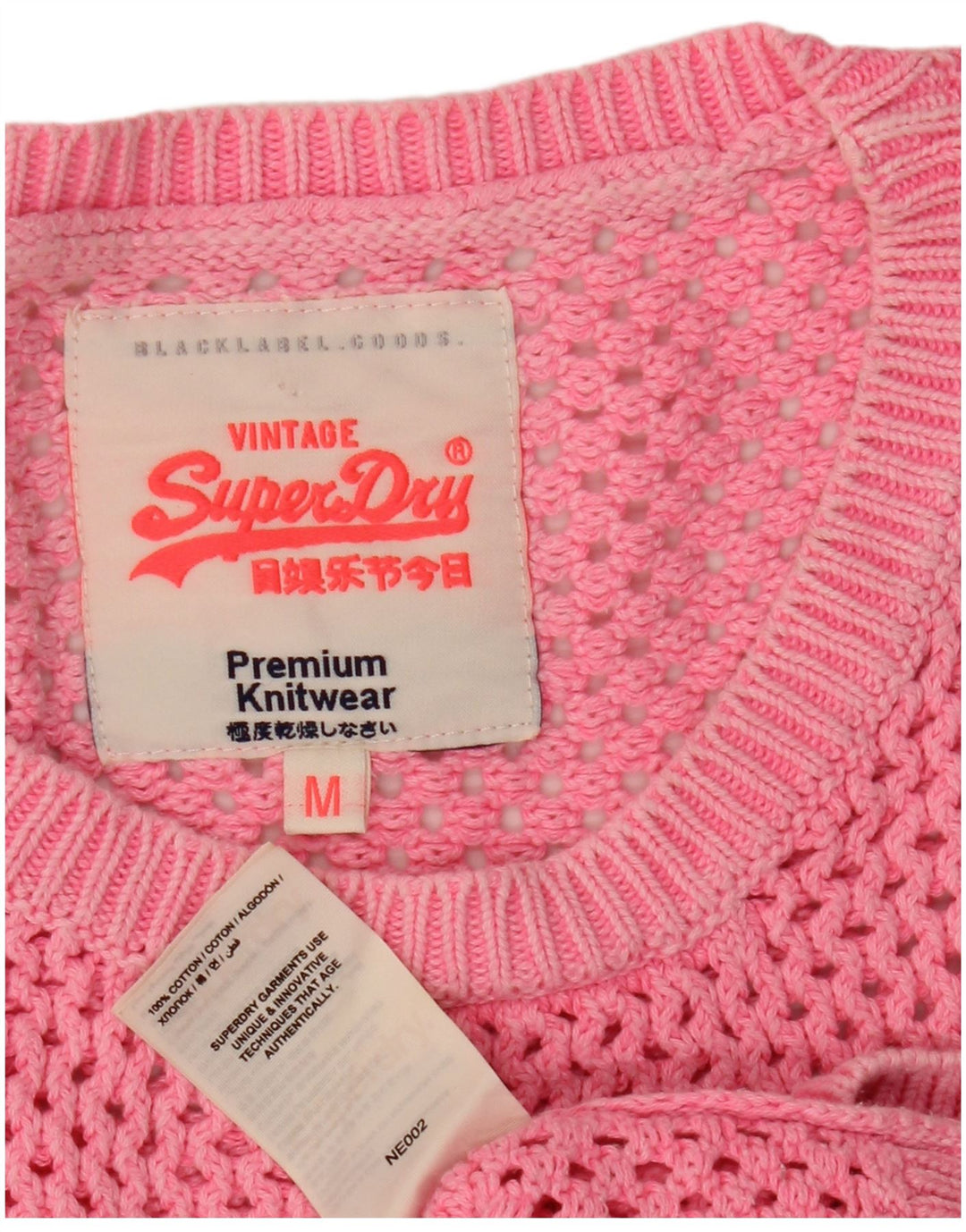 SUPERDRY Pull à manches courtes et col rond pour femme UK 14 Rose moyen