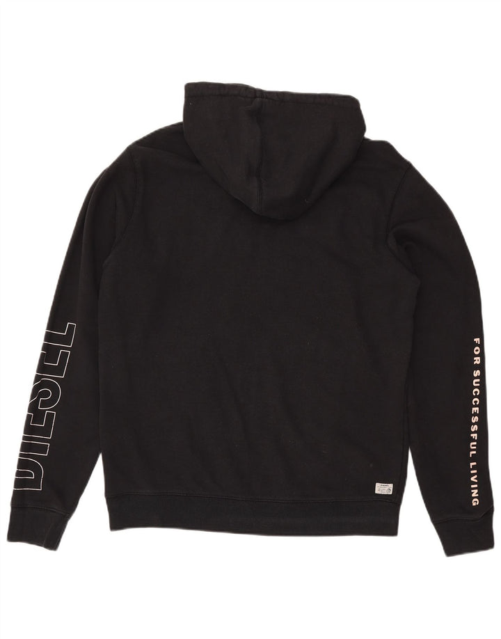 Diesel Pull à Capuche Graphique Homme Noir Moyen Coton