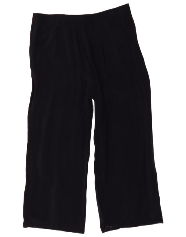 Marks & Spencer Pantalon décontracté à jambe large pour femme UK 18 XL W36 L29 Bleu marine