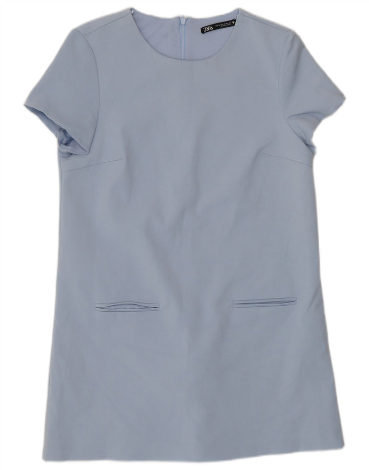 Zara Combishort Femme UK 12 Bleu Moyen Polyester