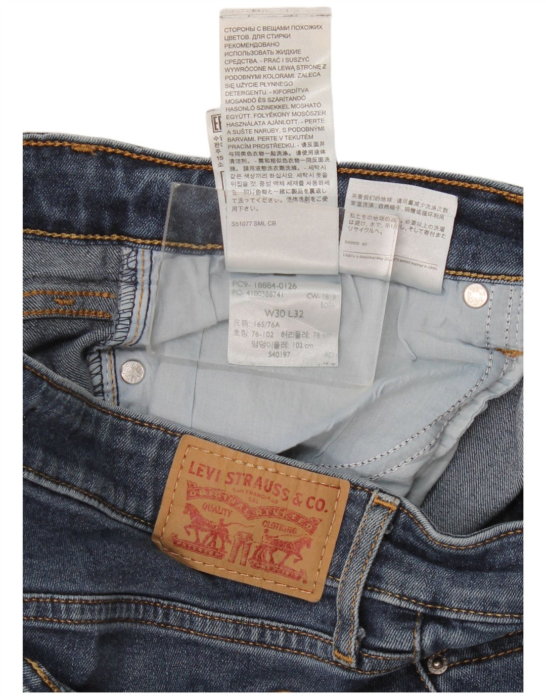 Levi's Jean Slim 712 Femme W30 L32 Bleu Coton