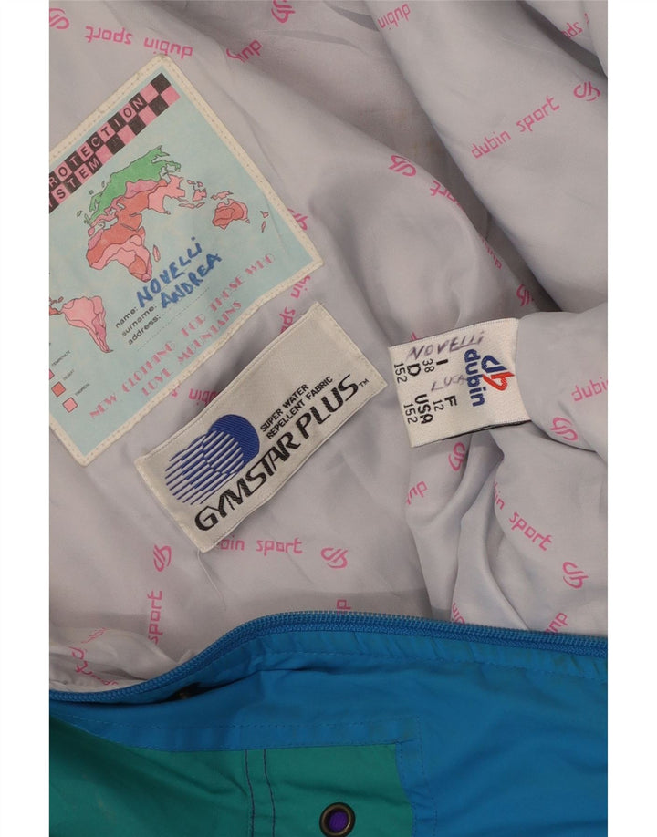 veste de ski à capuche homme vintage UK 38 Polyester colorblock bleu moyen