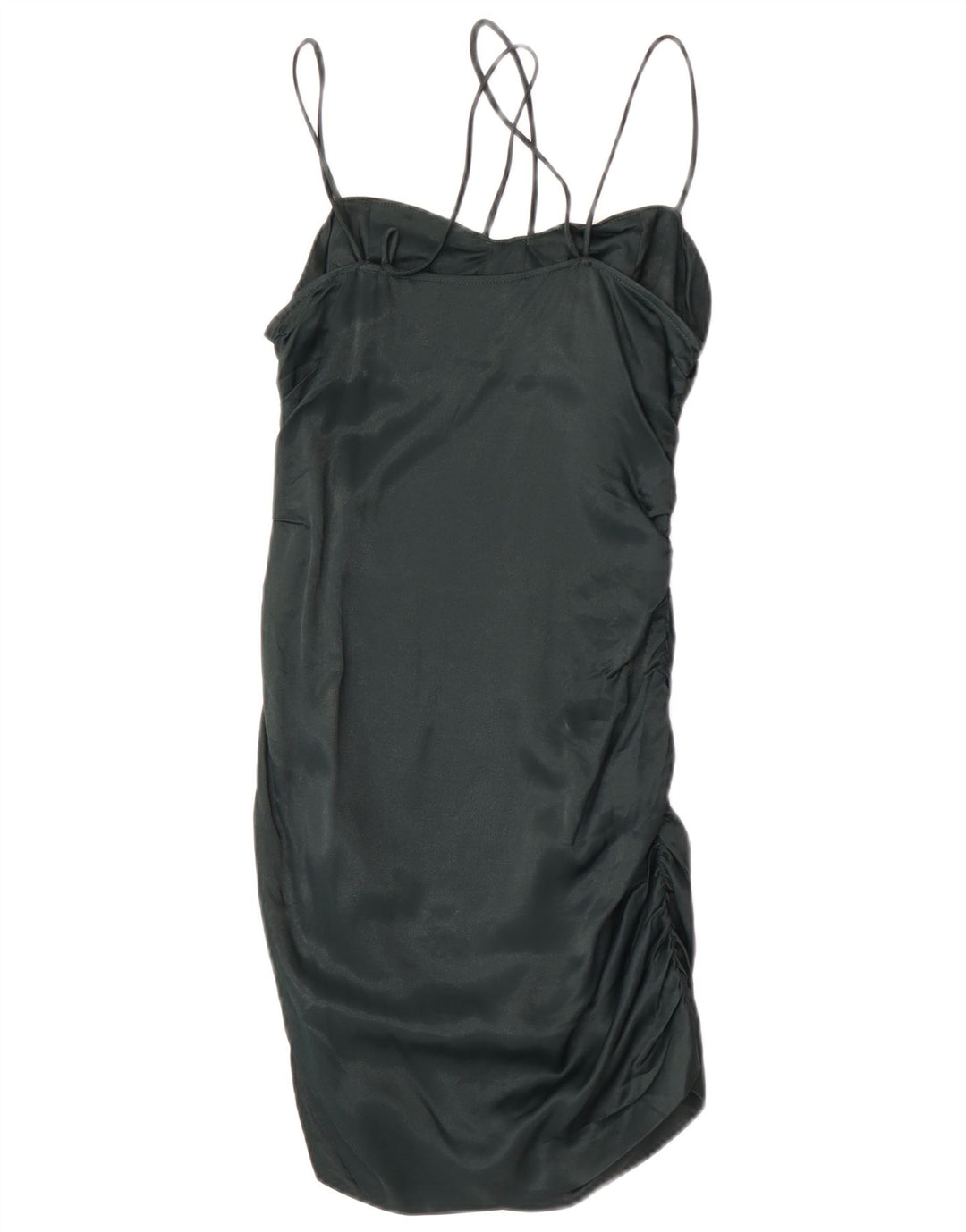 Zara Robe Slip Femme UK 12 Viscose Vert Moyen