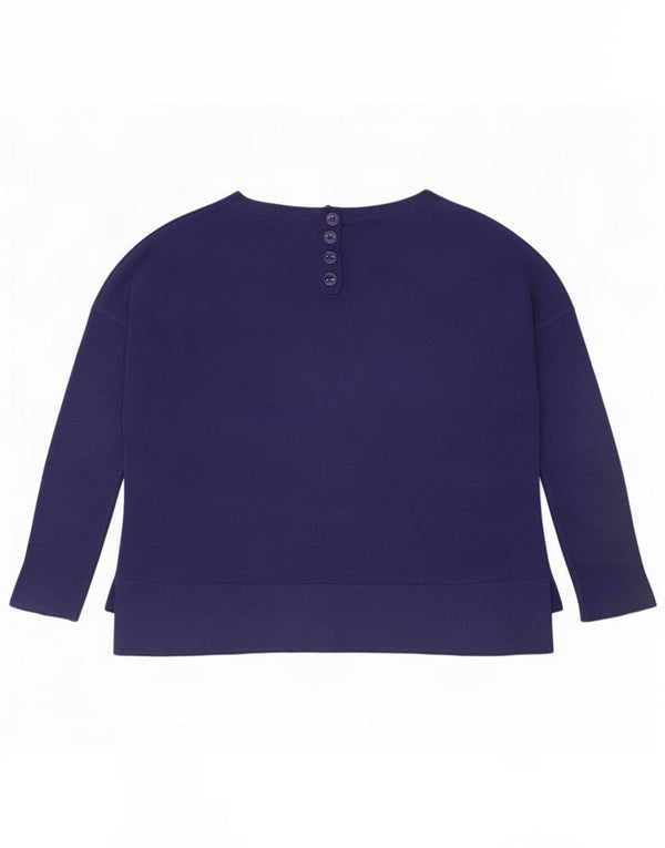 Marks & Spencer Pull à col rond pour femme UK 12 Bleu marine moyen