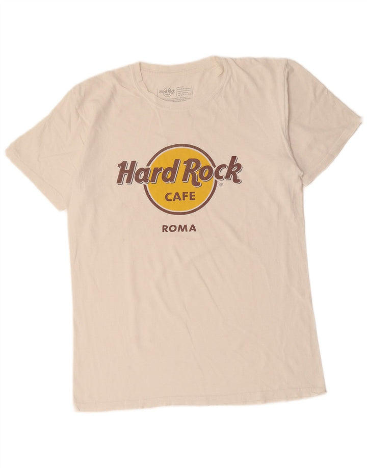 Hard Rock Cafe T-shirt Roma Graphic pour homme en coton blanc cassé moyen