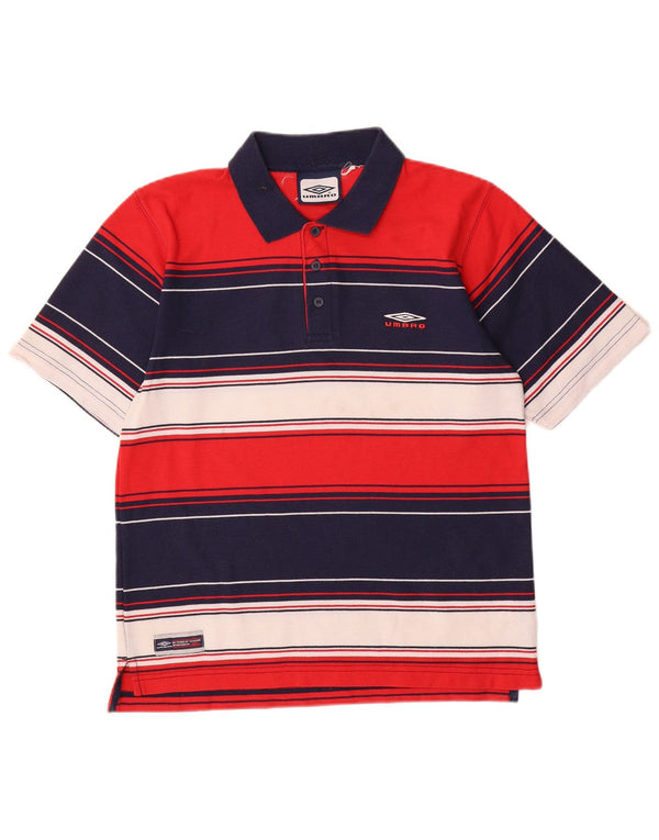 Umbro Polo Homme UK 35/37 Petit Rouge Rayé Polyester