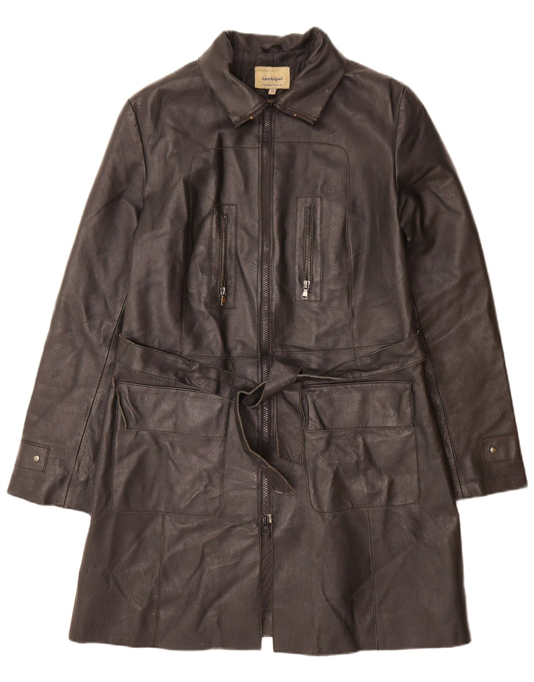 CONBIPEL Manteau en Cuir Femme IT 48 XL Cuir Noir