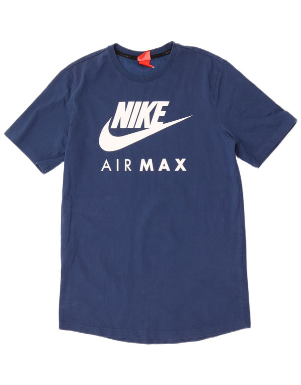 NIKE T-shirt graphique pour hommes, grand, bleu, coton
